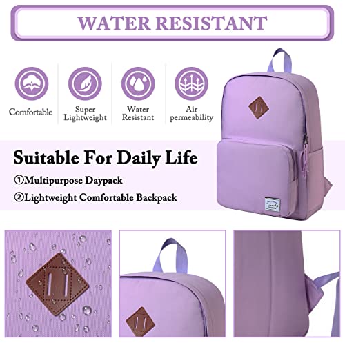 VASCHY School Backpack, Ultra Lightweight Backpack for Women Bookbag for Kids Teen Boys Girls Purple - Image 3