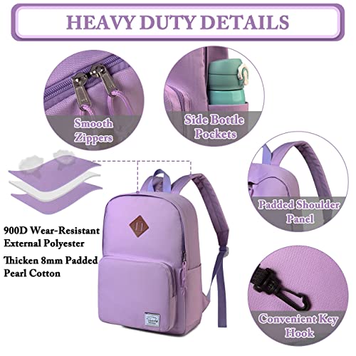 VASCHY School Backpack, Ultra Lightweight Backpack for Women Bookbag for Kids Teen Boys Girls Purple - Image 5