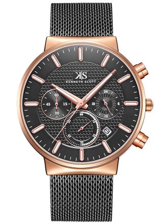 Kenneth Scott Men's Quartz Movement Watch, Multi Function Display and Mesh Strap - K22133-KMBB, Black - pzsku/Z9FF7C797D7EA487A26CFZ/45/_/1723787890/e8d31358-9e7c-4801-bf27-4f039a821511