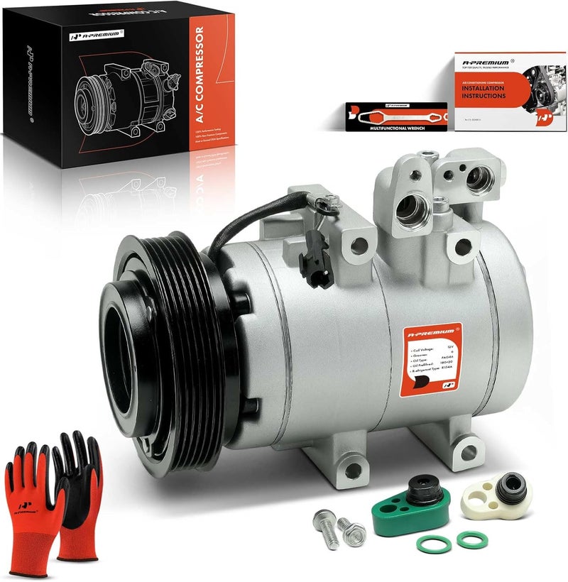 A-Premium Air Conditioner AC Compressor with Clutch for Hyundai Sonata and Kia Optima - Image 1