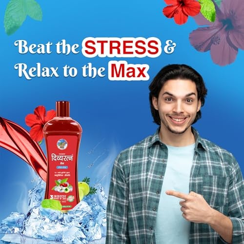 Nimson Divyaratna Ayurvedic Cool Hair Oil | Headache & Stress Relief | Natural Hair Oil | 180ml x 2 - Image 2