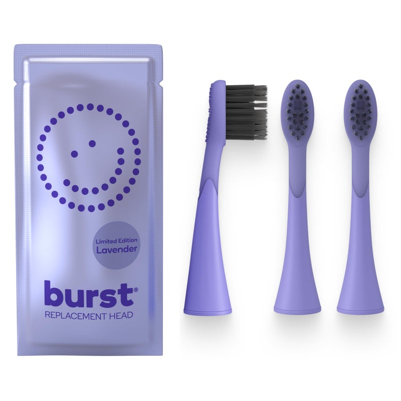 BURST Genuine Replacement Heads for Original Sonic Electric Toothbrush Lavender3 Pack Ultra Soft Bristles for A Clean Deep Stain Plaque Removal