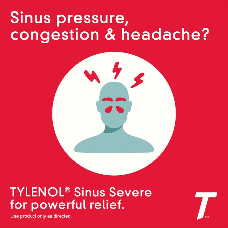 Tylenol تايلينول للجيوب الأنفية + الصداع أقراص نهارية غير مسبب للنعاس، أسيتامينوفين 325 ملغ، مزيل احتقان الأنف لضغط الجيوب الأنفية، الصداع واحتقان الأنف، 24 حبة - Image 2
