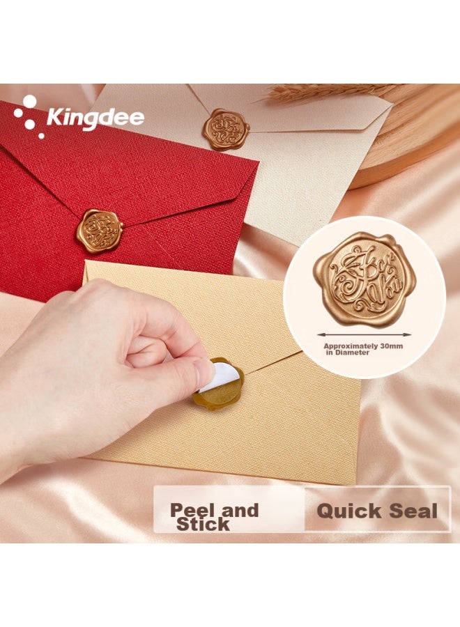 Kingdee, هدية عيد المعلم, مجموعة أظرف كتان وورق خطابات, بطاقة تهنئة, بطاقة عيد الحب عيد ميلاد رسالة حب, أظرف فاخرة 3 + ورق خطابات 10 + ختم شمعي 3 - Image 3