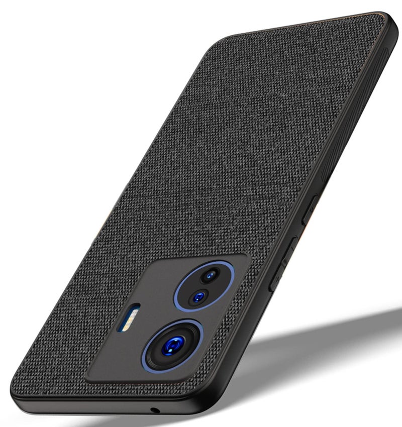 Kapa Soft Fabric Hybrid Protective Back Case Cover for Vivo IQOO Z6 PRO (5G) / Vivo T1 PRO (Black), PC+Cloth - Image 1