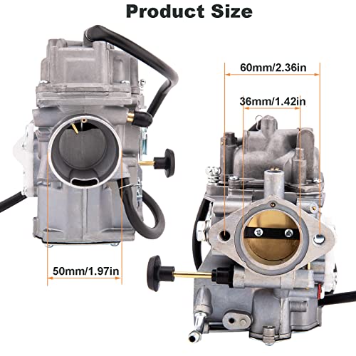 KAKO YFM350 Carburetor for Yamaha Warrior 350 Carburetor, for Yamaha Big Bear 350 Carburetor, Compatible with Yamaha Warrior 350 YFM350 Carburetor 1987-2004, Big Bear 350 YFM350 Carburetor 1987-1998 - Image 4