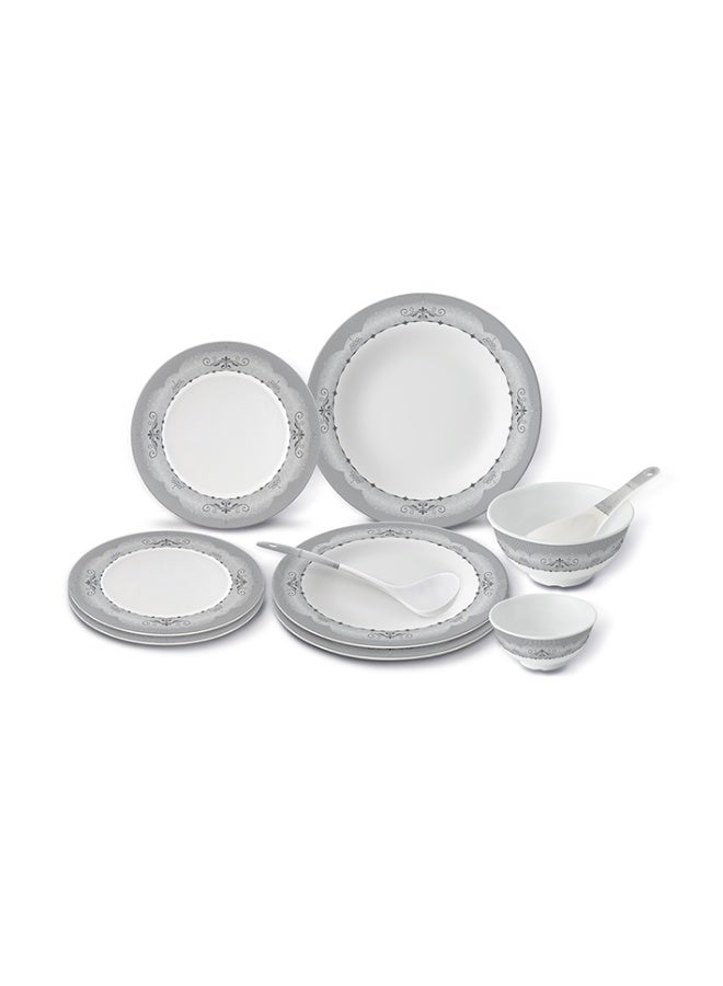Royalford Melamine 22pcs Dinner Set RF13135 Soup Bowls Serving Spoon Dinnerware Plates Shatterproof Dishwasher, Freezer Safe Made in Malaysia - Image 1