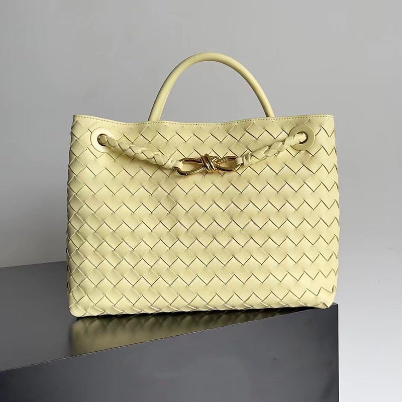 Fashion 2023 New Woven Bag Large Capacity All-Match Rhombus Leather Tote Bag Casual Shoulder Handbag - Image 3
