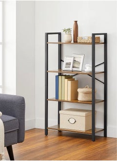 4-Tier Open Multipurpose Storage Cabinet with Metal Frame, Standing Shelving Unit for Storage and Display, for Living Room, Bedroom, Office, Brown - pzsku/Z9FF8116F36284E10285EZ/45/_/1724363695/7ce2e064-23ac-4b34-8ff1-57c280c0e06c