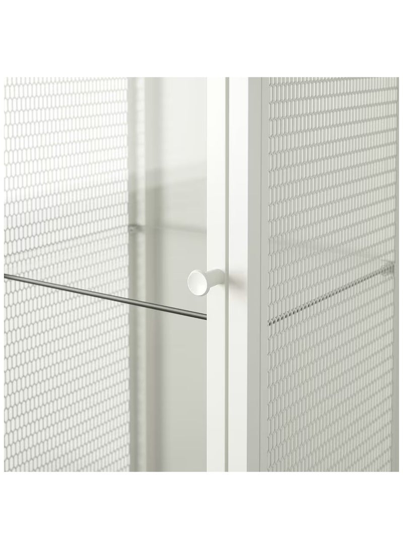 Storage Cabinet With Glass Door And 2 Glass Shelves Included, Stylish Design That Matches Your Existing Decor, Makes Eye-Catchers Of Your Finest Things, Steady On Uneven Floors, metal/white 34x30x116 cm