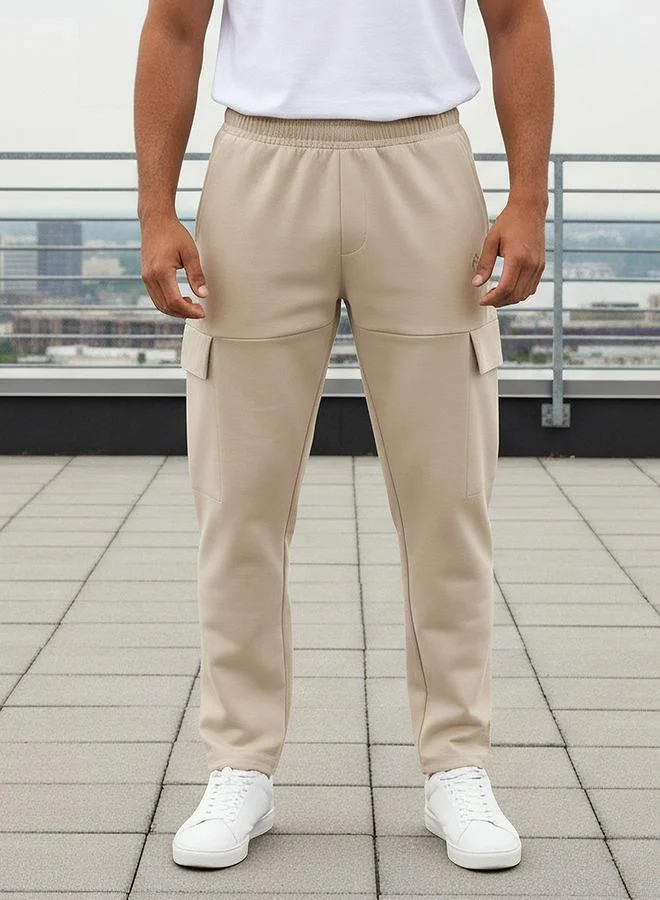 Active Men Regular Fit Cargo Joggers with Pockets