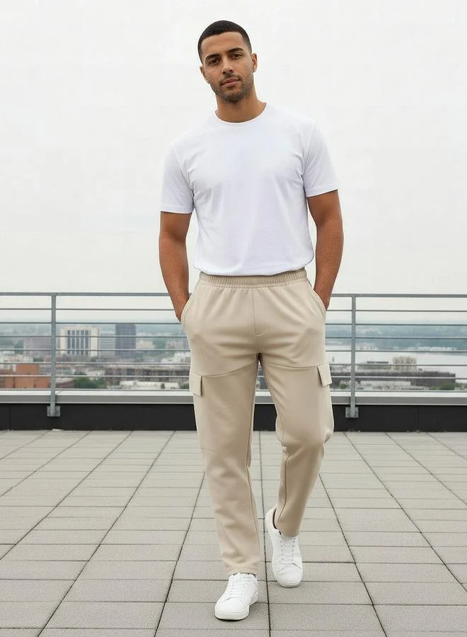 Active Men Regular Fit Cargo Joggers with Pockets