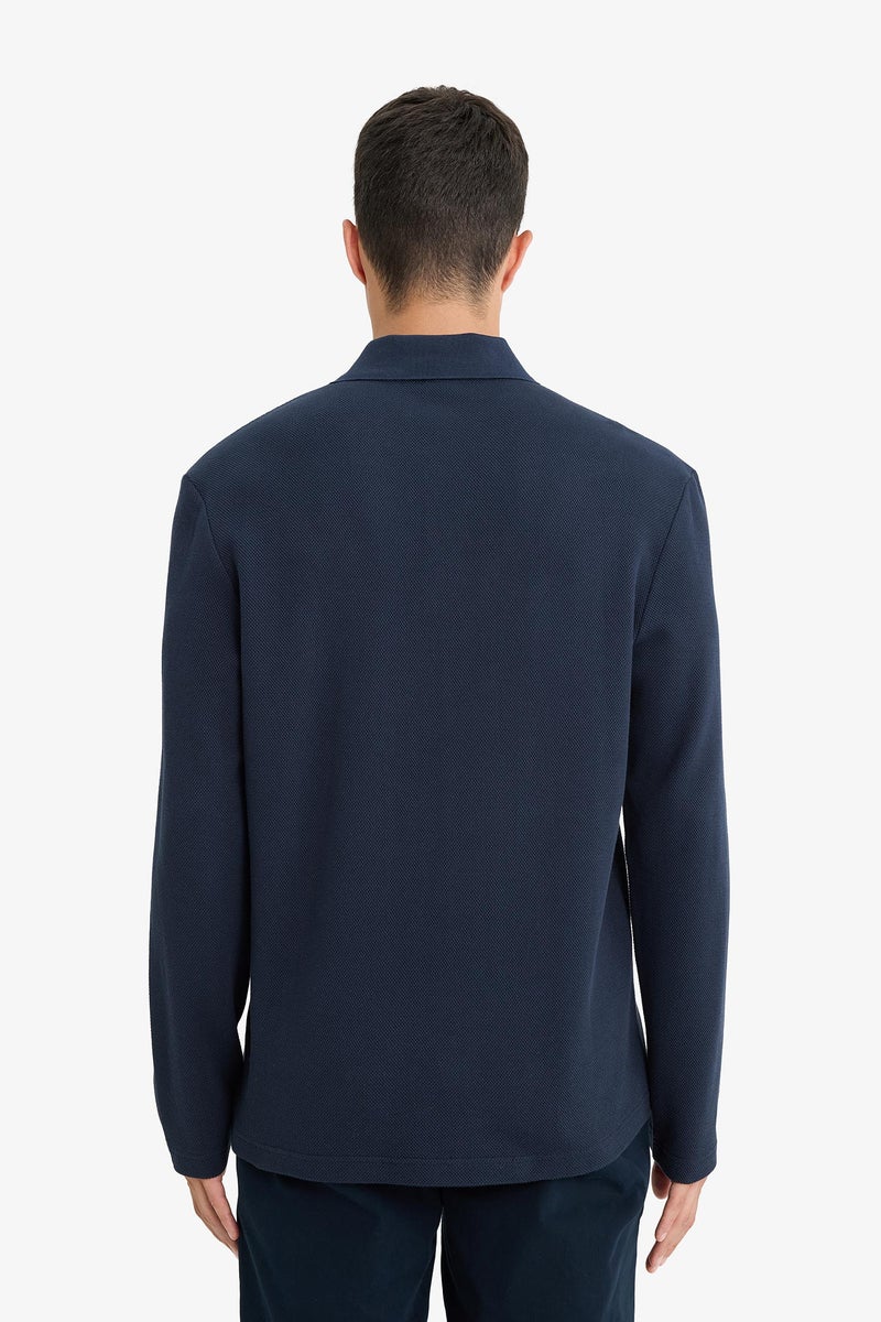 DeFacto Blue Man Regular Fit Long Sleeve Sweatshirt Casual - Image 4