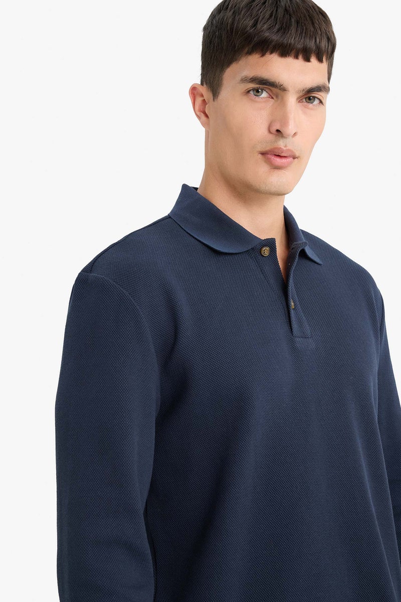 DeFacto Blue Man Regular Fit Long Sleeve Sweatshirt Casual - Image 5