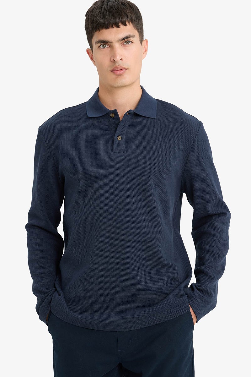 DeFacto Blue Man Regular Fit Long Sleeve Sweatshirt Casual - Image 1