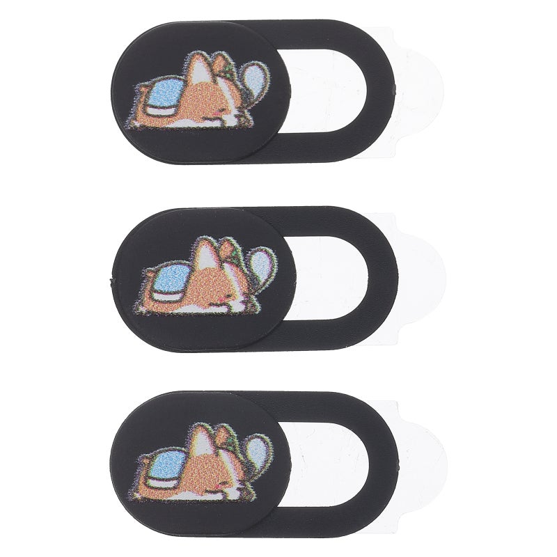 Camera Cover Laptop Webcam Privacy Cover Slide Design Daily Use Black 3Pcs - Image 1