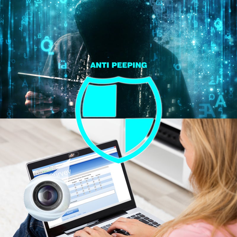 Camera Cover Laptop Webcam Privacy Cover Slide Design Daily Use Black 3Pcs - Image 5