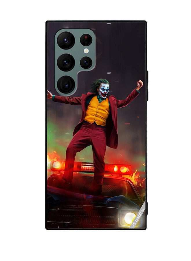 VR CREATIVE Protective Case Cover For Samsung Galaxy S22 Ultra 5G Joker Over A Car With His Evil Laugh Design Multicolour - Image 1