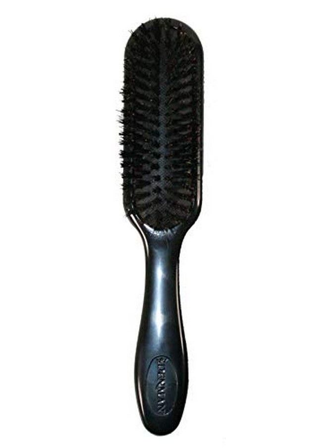 DENMAN - D92 Edge Tamer Hair Teasing/Hair Dressing Brush With Natural Bristles For Taming Flyaways Creating Sleek Finish Smoothing Hair Aircushioned All Hair Types Heat Resistant Black - Image 1