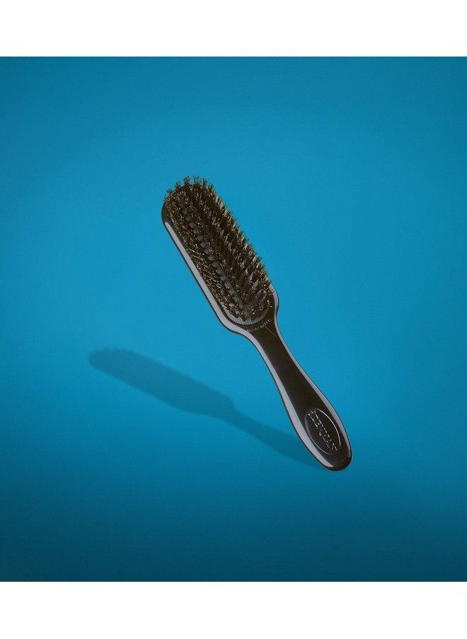 DENMAN - D92 Edge Tamer Hair Teasing/Hair Dressing Brush With Natural Bristles For Taming Flyaways Creating Sleek Finish Smoothing Hair Aircushioned All Hair Types Heat Resistant Black - Image 1