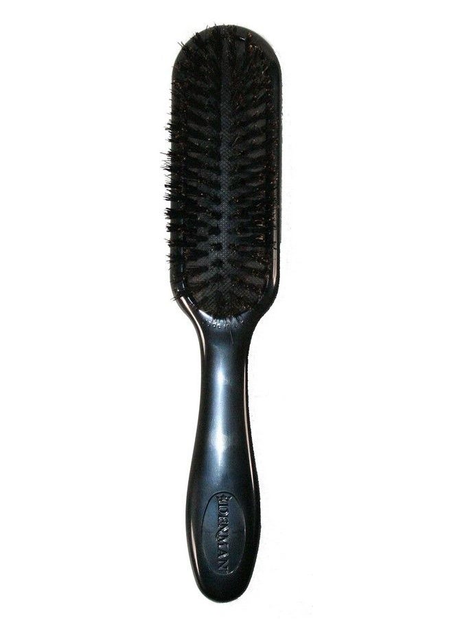 DENMAN - D92 Edge Tamer Hair Teasing/Hair Dressing Brush With Natural Bristles For Taming Flyaways Creating Sleek Finish Smoothing Hair Aircushioned All Hair Types Heat Resistant Black - Image 1