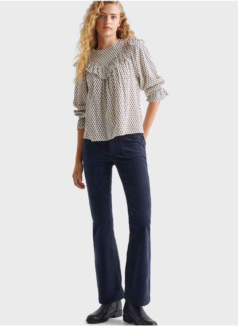 MANGO - Youth Printed Ruffle Top - Image 1