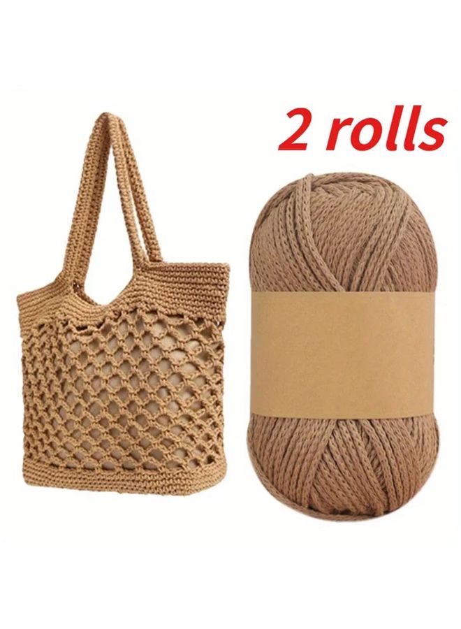 2pcs 2mm Hollow Cotton Yarn For Crochet Knitting All Season Craft Smooth - Image 2