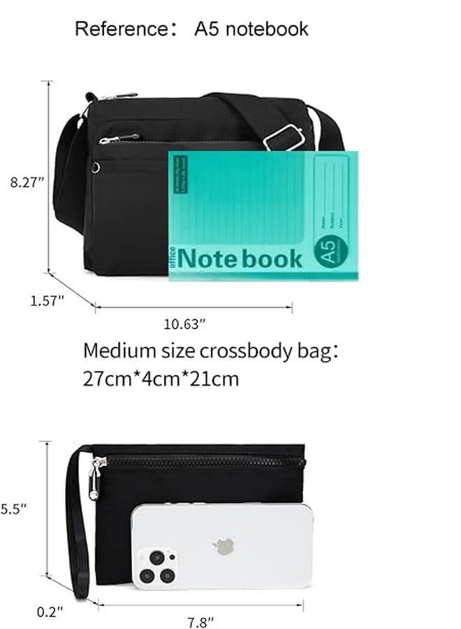 ETidy Crossbody Bag For Women Waterproof Lightweight Casual Shoulder Handbag Purse Bookbag, Black Upgrade - Image 2