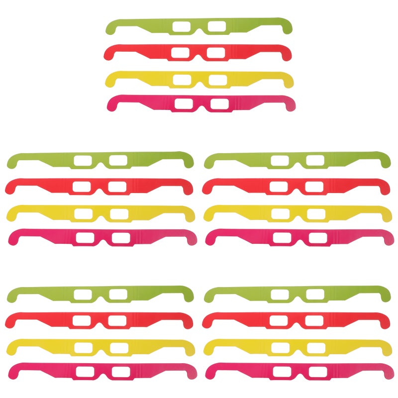 100 Pcs Flat 3D Glasses Cardboard Frame Glasses Eyewear for 3D Movies and Games - Image 1