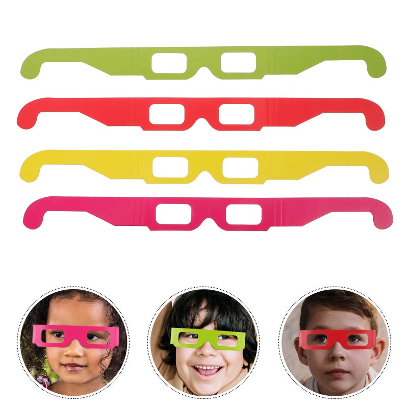 100 Pcs Flat 3D Glasses Cardboard Frame Glasses Eyewear for 3D Movies and Games - Image 3