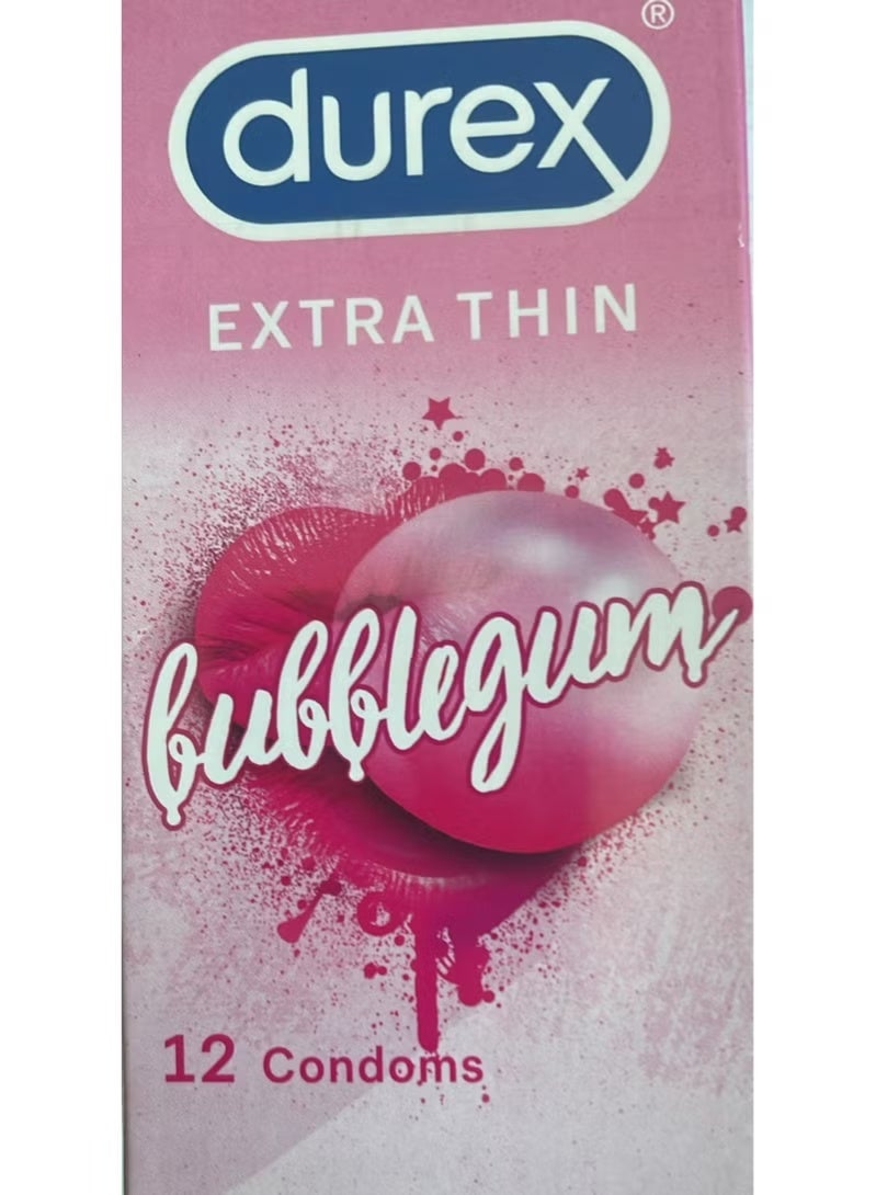 Durex 12-Piece Extra Thin Bubblegum flavored Condoms