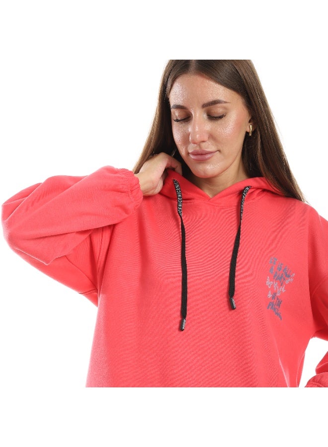 سيزار هودي اوفر سايز حريمي  مطبوع فراشات وحروف من الضهر - Image 5