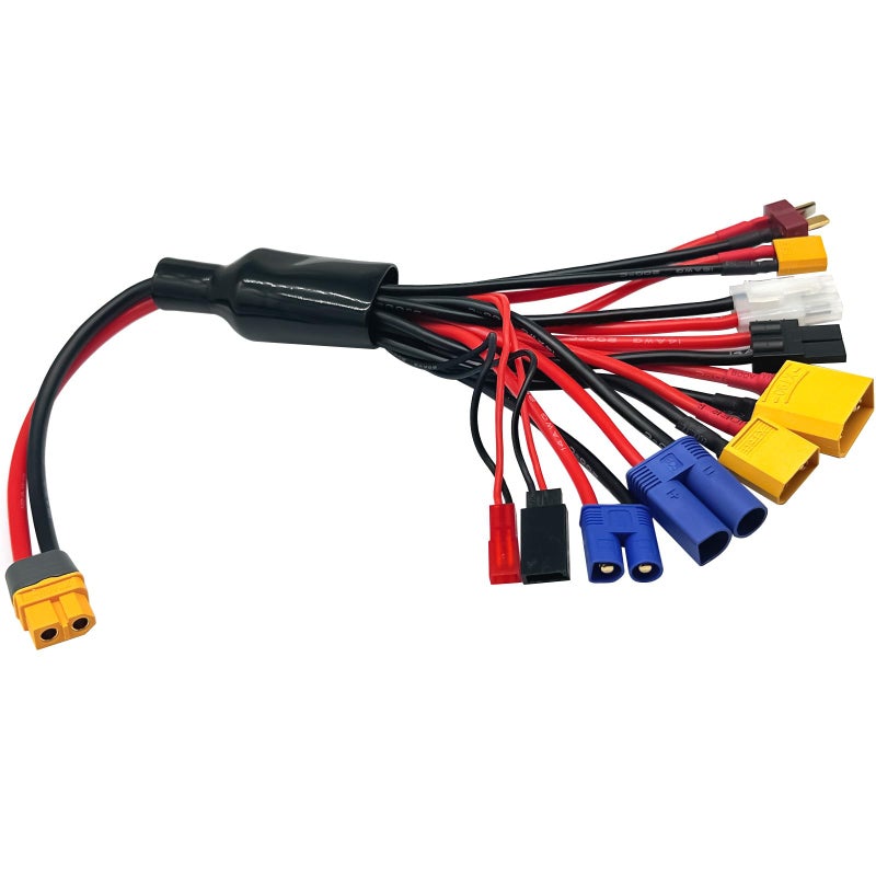 FLY RC RC Lipo Battery Charger Adapter Connector Splitter Wire 10 in 1 Octopus Convert Cable to XT60H Plug Lead Cable for TRX, T-Plug, Tamiya,Futaba, JST, XT90,XT60,XT30,EC3,EC5 - Image 1