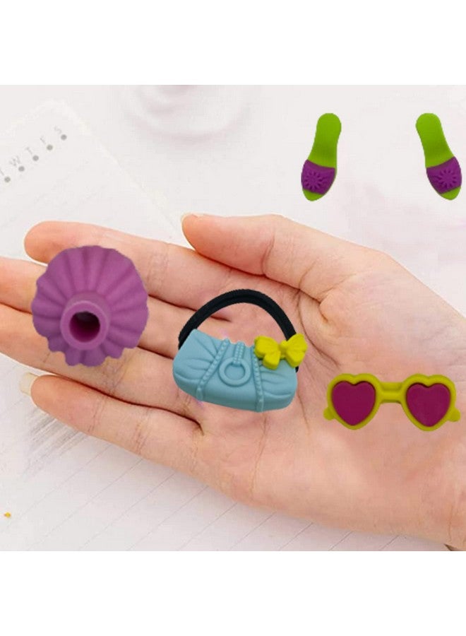 SYGA 8 Pcs Cartoon Shaped DIY Creative Aerospace Military Girl Rubber Erasers for Child Student Gift (Girl) - Image 4