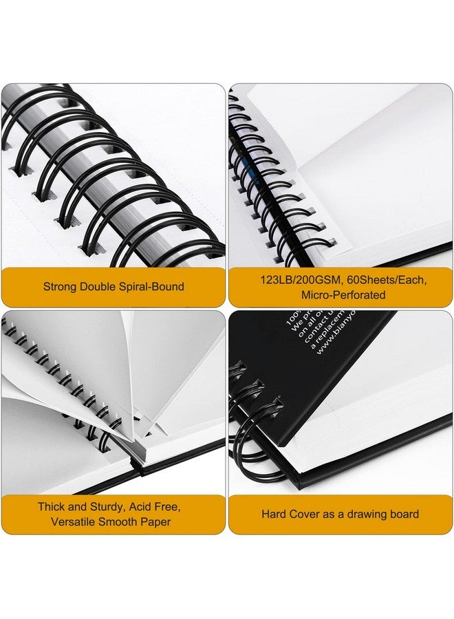 Bianyo Mixed Media Paper Sketchbook, 11" X 14", 60 Sheets/Each, 123 LBS/200 GSM, Spiral-Bound Pad, Micro-Perforated, Ideal for Wet & Dry Media Like Marker, Watercolor, Acrylic, Pastel, Pencil - Image 3