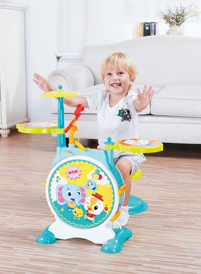Hola Banging Bopping Drum Set for Toddlers 3+ Years | Kids Electronic Musical Kit with Bass Drum, Snare, Cymbal & Microphone | Learning & Activity Toy - Image 4