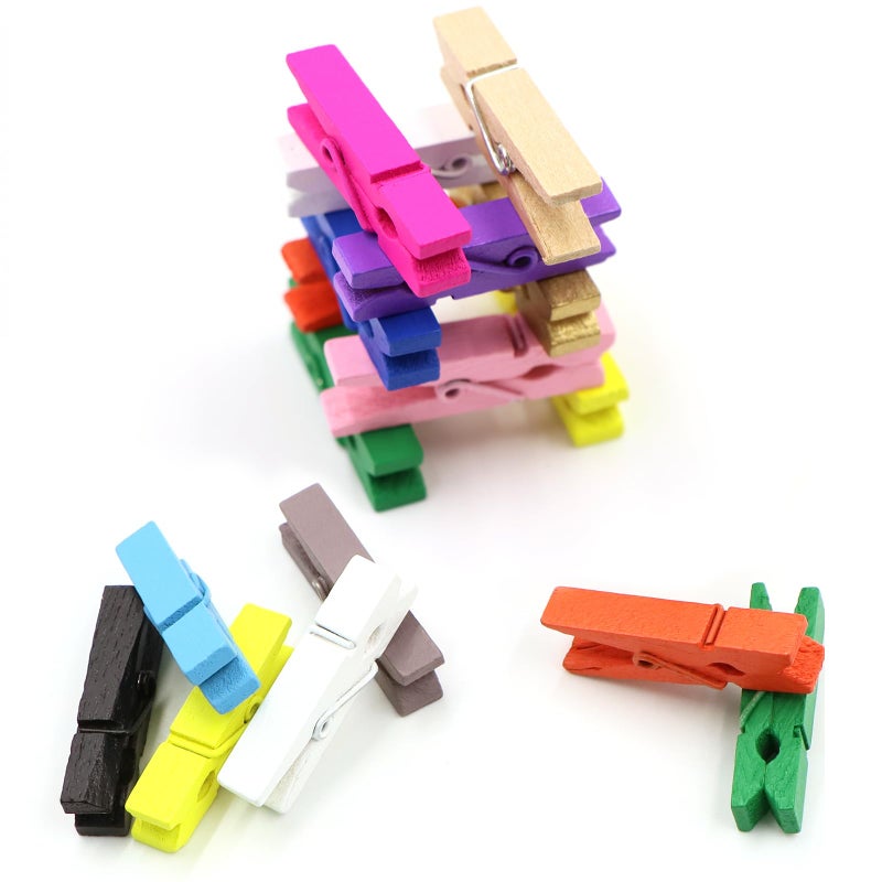 JABINCO (Pack Of 128) Mini Wooden Colored Clothespins 16 Coloers Each 8Pcs - Image 5