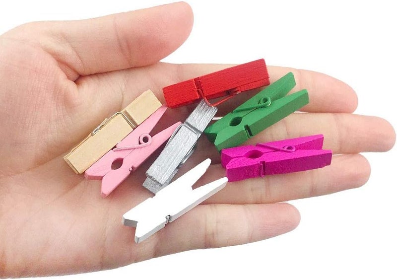 JABINCO (Pack Of 128) Mini Wooden Colored Clothespins 16 Coloers Each 8Pcs - Image 4