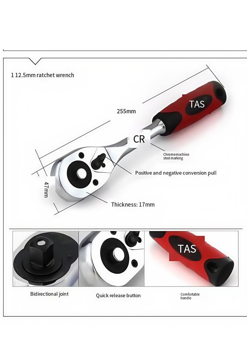 Shuer Auto Repair Tools32-piece Set, Precision Hardware Repair Opening Set, Household Labor-saving Ratchet Wrench Tool Set, Suitable for Home/Repair Shop - Image 3