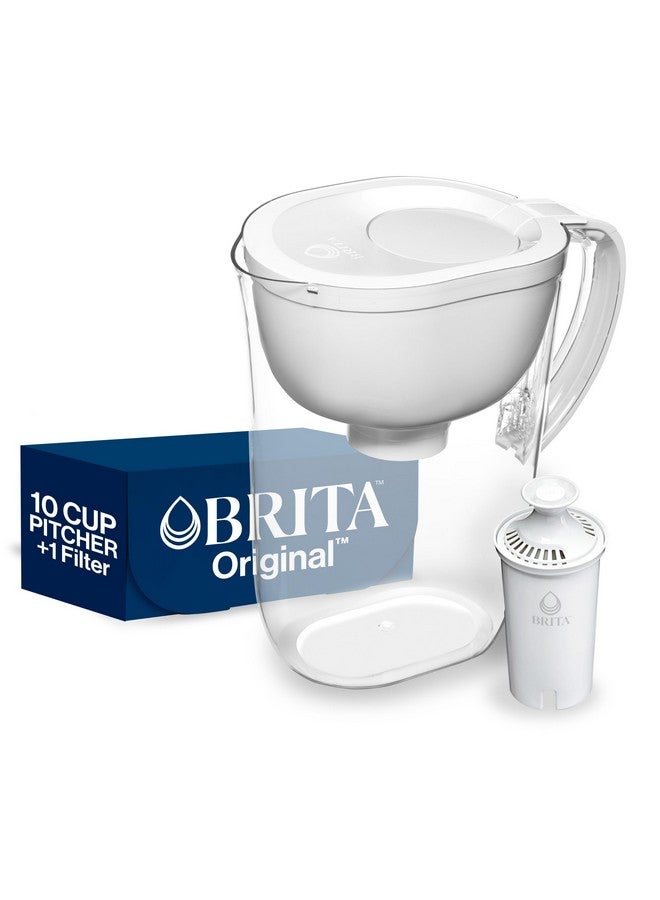 Brita Large Water Filter Pitcher for Tap and Drinking Water, Includes 1 Standard Filter, BPA-Free, Lasts Two Months, 10-Cup Capacity, Bright White - Image 1