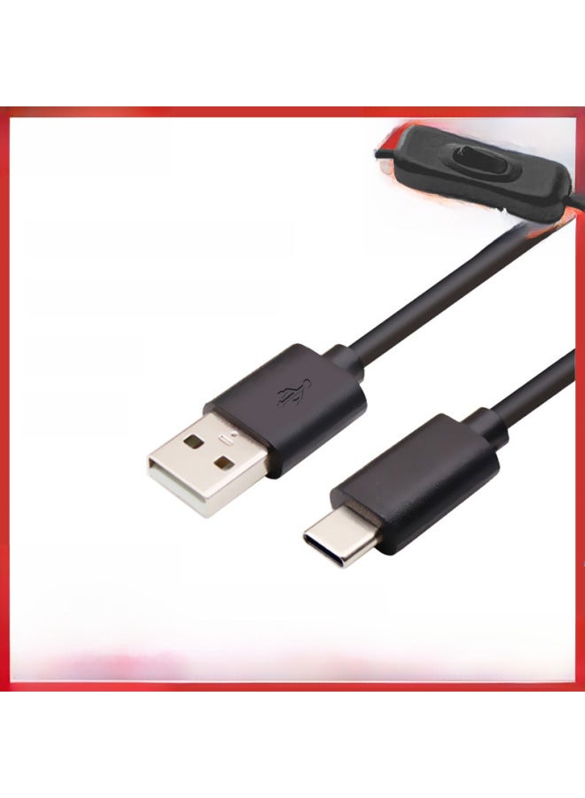 كابل تبديل USB كابل بيانات من النوع c USB إلى مفتاح بيانات من النوع c-اللون: 1 متر أسود  - Image 1