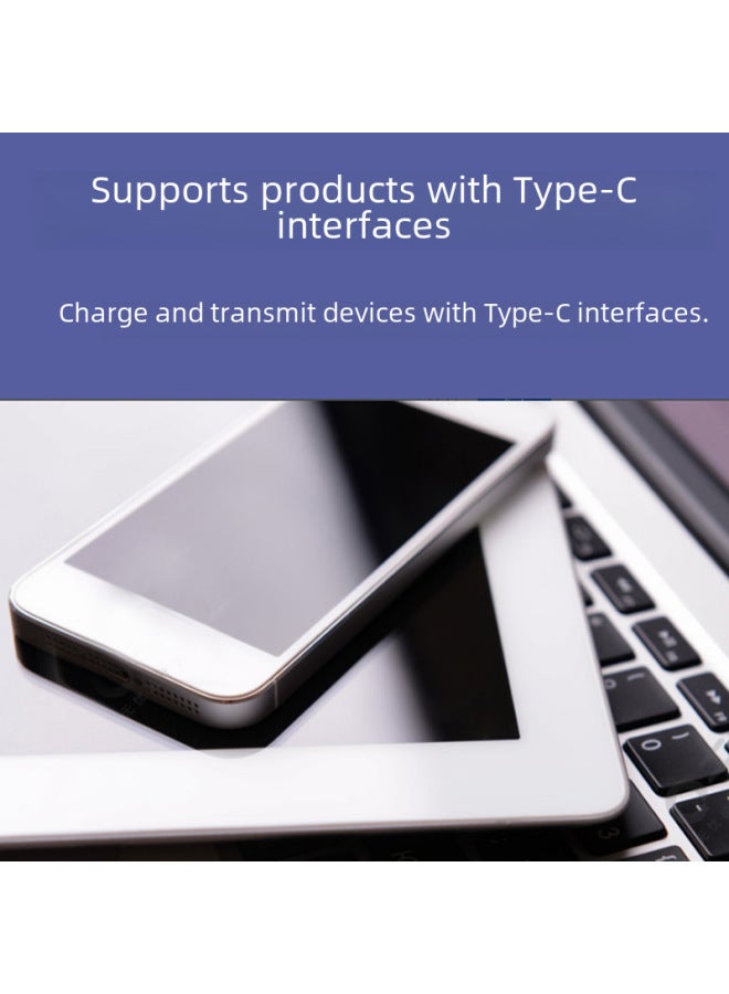 كابل تبديل USB كابل بيانات من النوع c USB إلى مفتاح بيانات من النوع c-اللون: 1 متر أسود  - Image 2