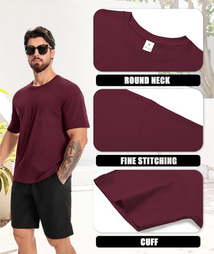 ZITY T Shirts for Men 3 Pack Cotton Crew Neck T-Shirts Short Sleeve Basic Tee Breathable & Moisture Wicking M - Image 3