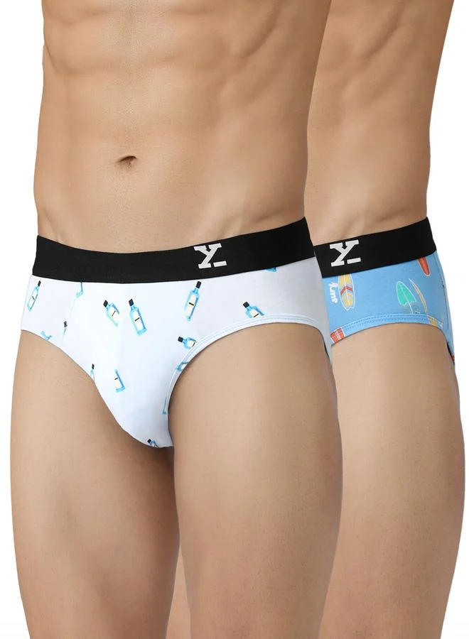 XYXX Pack of 2 - Men Surf Cotton Printed Briefs