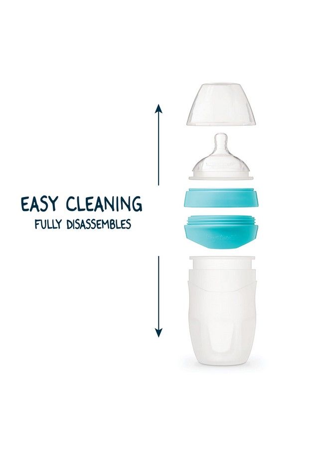 Tiny Twinkle Silicone Baby Bottle With Comfort Grip And Soft Flexible Nipple Squeezably Soft Baby Bottles For Newborn And Up (Mint 8 Ounce)  - Image 5