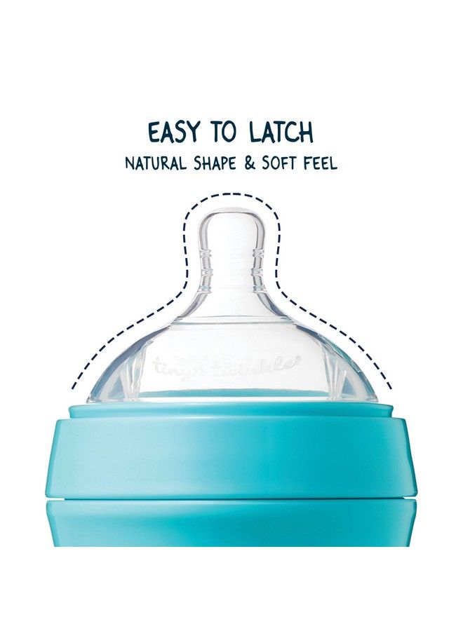 Tiny Twinkle Silicone Baby Bottle With Comfort Grip And Soft Flexible Nipple Squeezably Soft Baby Bottles For Newborn And Up (Mint 8 Ounce)  - Image 3