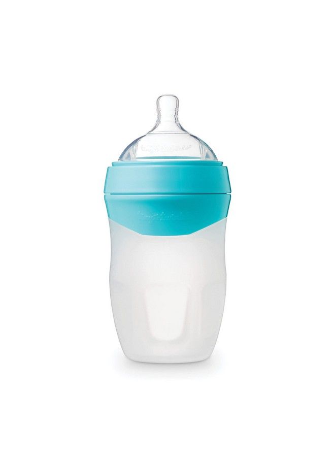 Tiny Twinkle Silicone Baby Bottle With Comfort Grip And Soft Flexible Nipple Squeezably Soft Baby Bottles For Newborn And Up (Mint 8 Ounce)  - Image 2