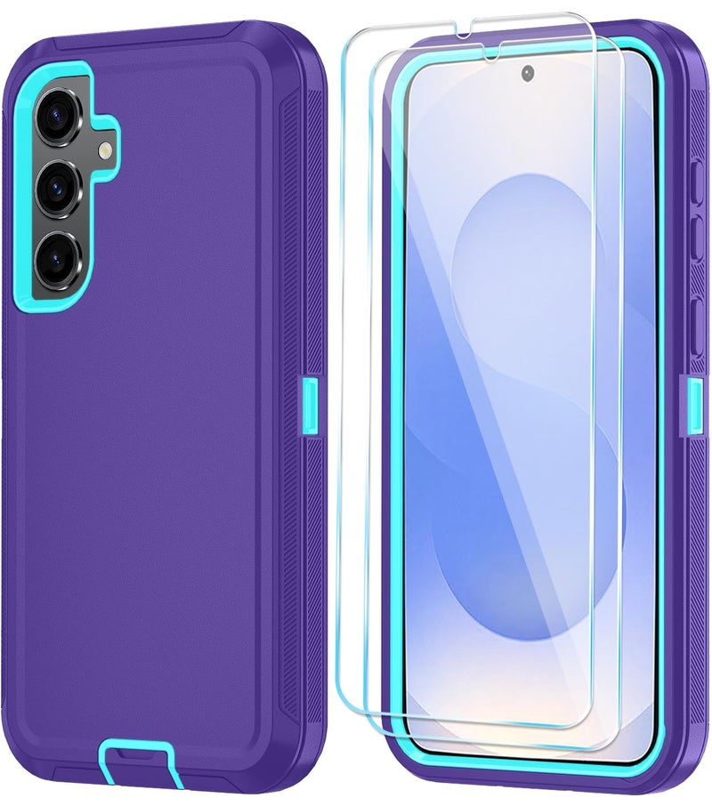 ONOLA Phone Case for Samsung Galaxy S25 Case with HD Screen Protector, Heavy Duty Shockproof & Dropproof 3-Layer Cover Phone Case for Galaxy S25 6.2'',PurpleSkyBlue - Image 1