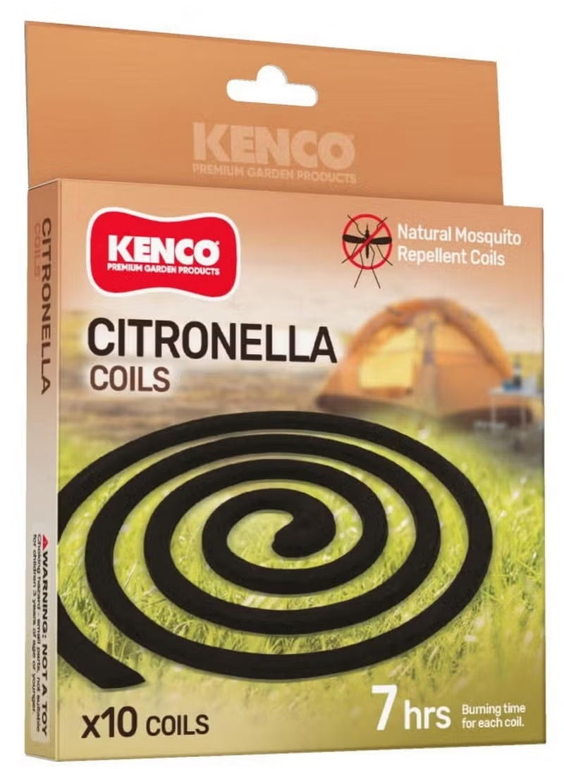 KENCO Citronella Coil Natural Mosquito Repellent Coils 10 Pcs Pack