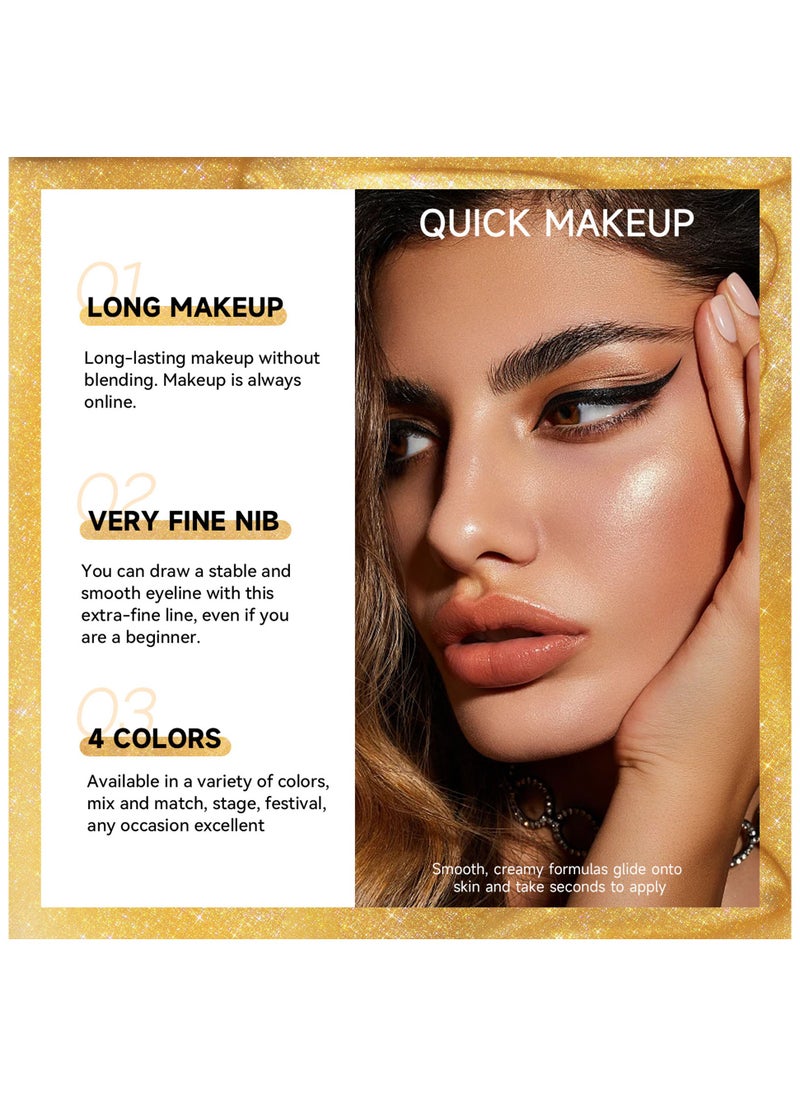 Sheloves Liquid Eyeliner Long-Wearing Sweat-And Humidity-Resistant Smudge-Proof Waterproof Ultra-Fine Multi-Functional Eyebrow Pencil & Eyeliner Multiple Use (02)  - Image 4